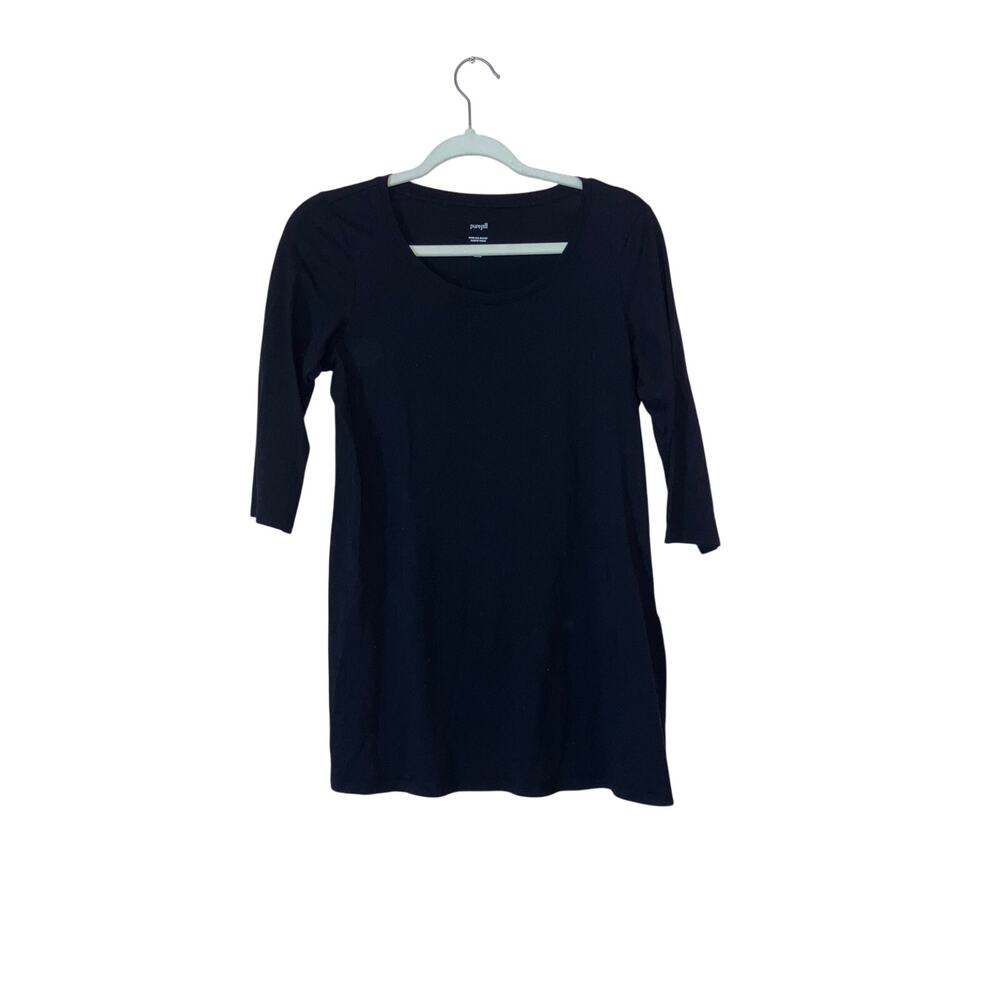 Pure Jill J.Jill Black Ballet Sleeve Tunic Size Small Petite